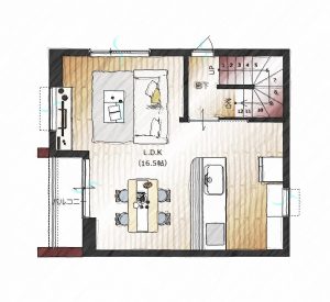 B棟　平面図2F　家具入り