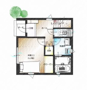 B棟　平面図1F　家具入り